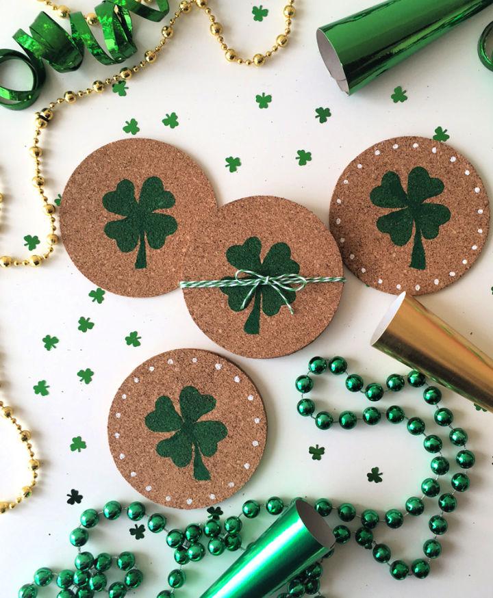 Potato Stamping Coasters for St Patricks Day