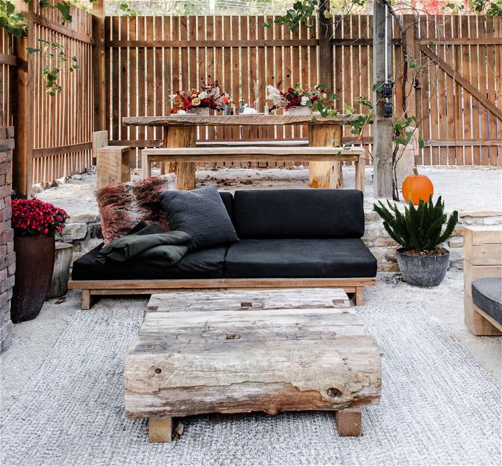 Reclaimed Wood Rustic Modern Outdoor Couch