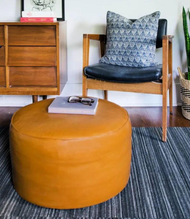 Salvage an Old Leather Ottoman