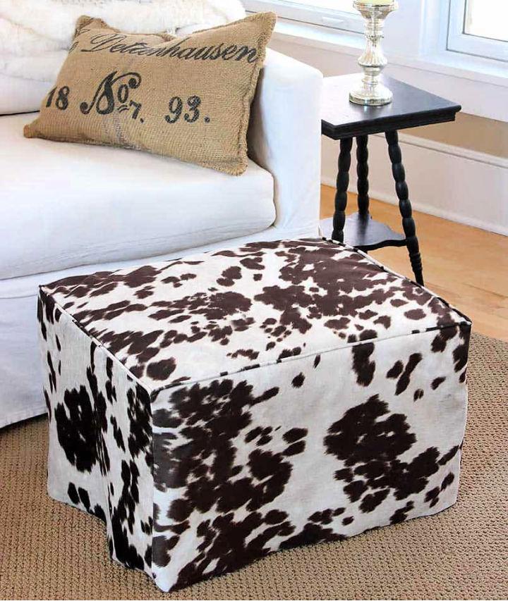 Ottoman Slipcover Makeover