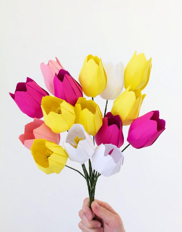 Simple DIY Paper Tulip Flowers
