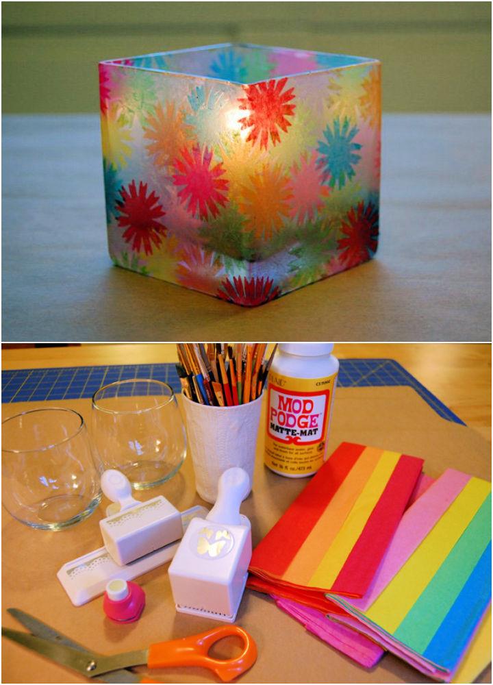 Stained Glass Votive Holder