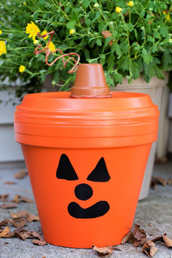 Terracotta Pot Jack Olantern Craft