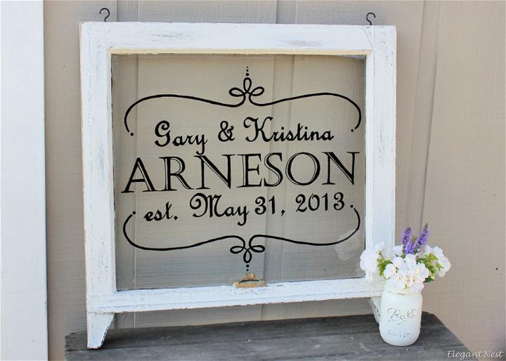 Thoughtful Vintage Window Wedding Sign