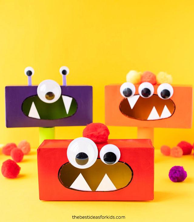 Tissue Box Monsters for Halloween