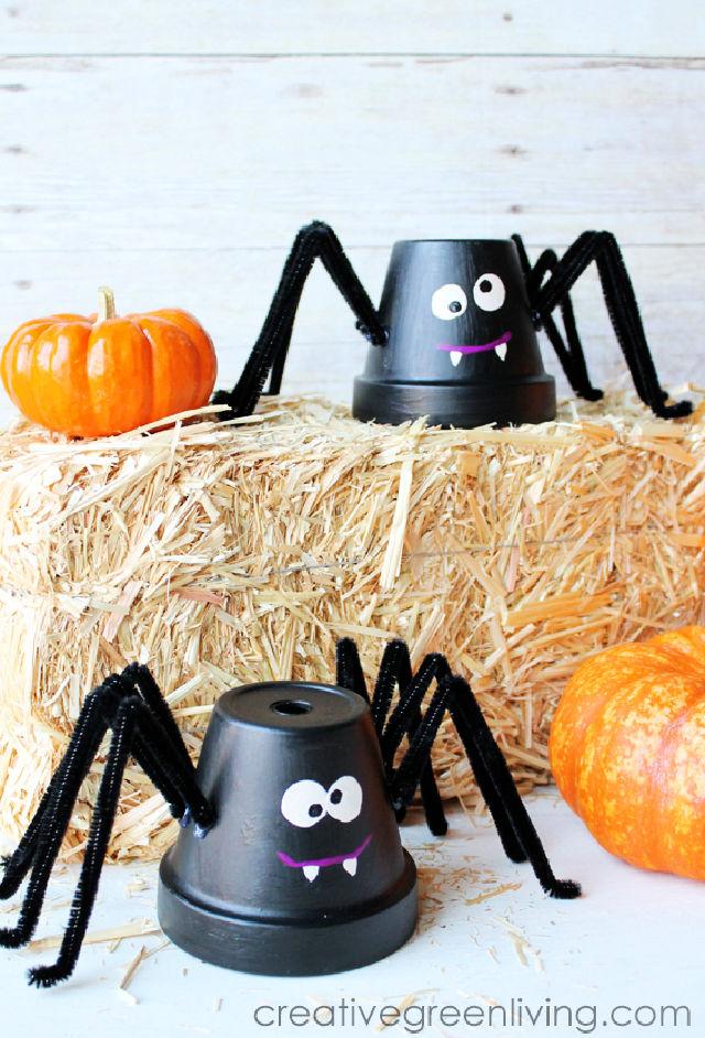 Upcycled Flower Pots Spiders for Preschoolers