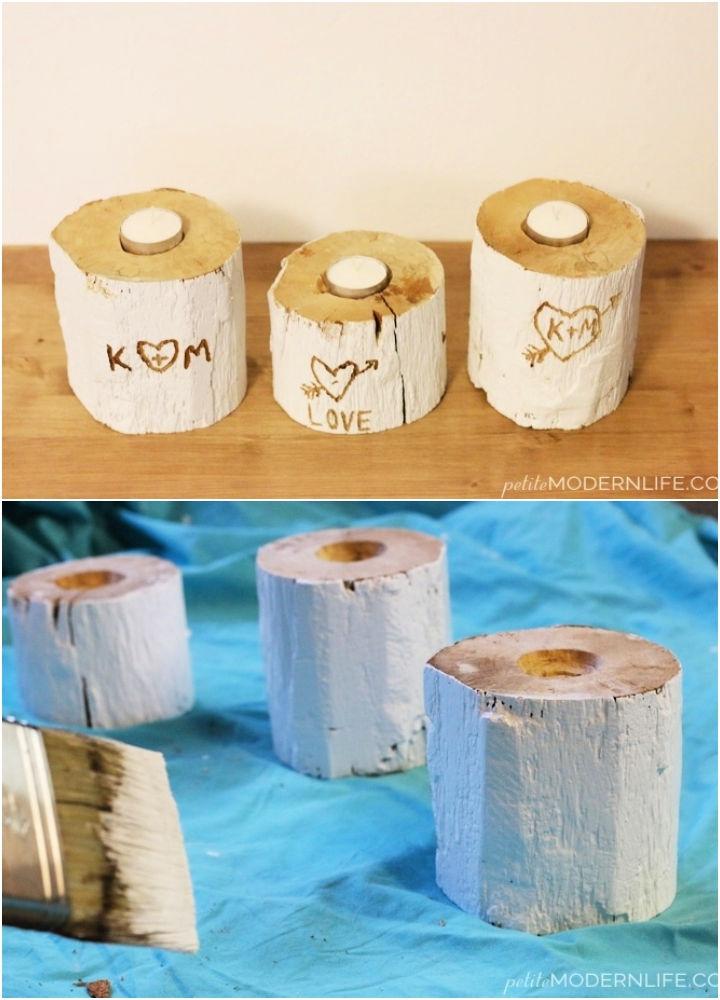 Valentine Tea Candle Logs for Him