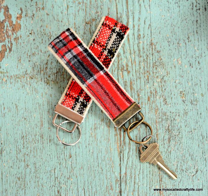 Vintage Fabric and Webbing Key Chains