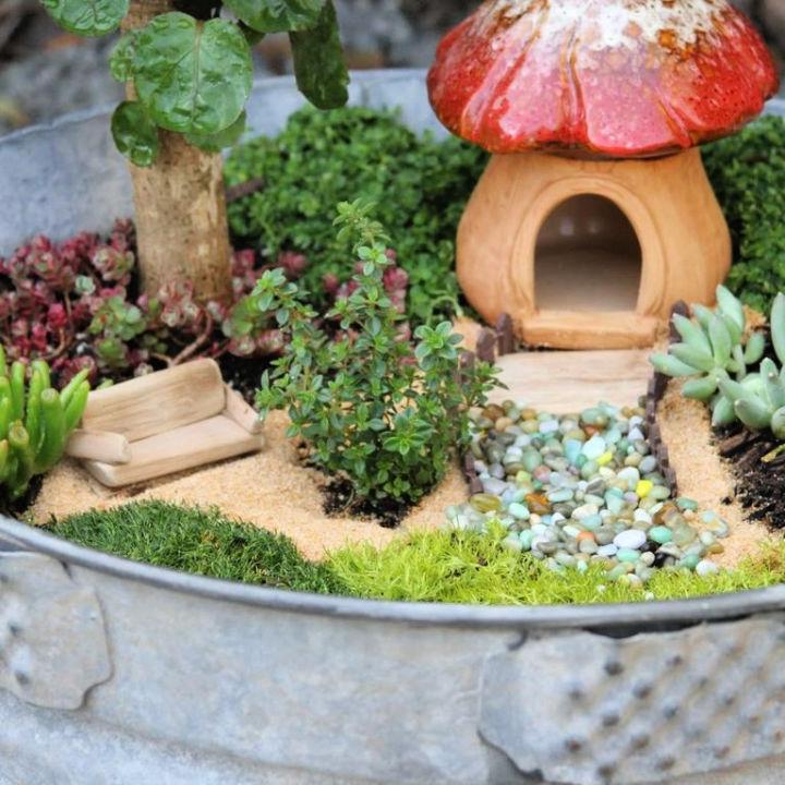 Wash Tub Fairy Garden House
