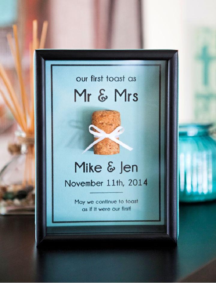 Wedding Cork Keepsake Frame