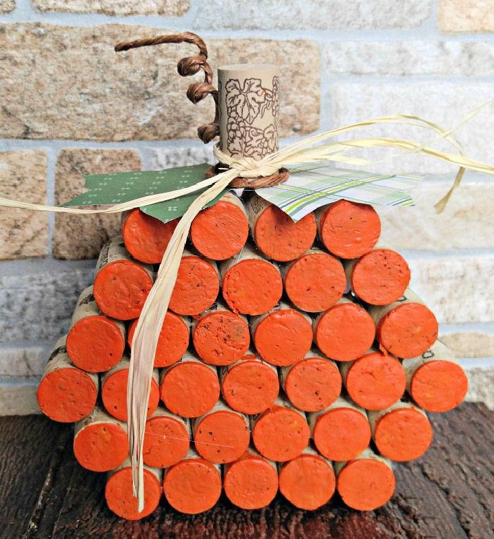 Wine Cork Pumpkin Easy Decor Craft