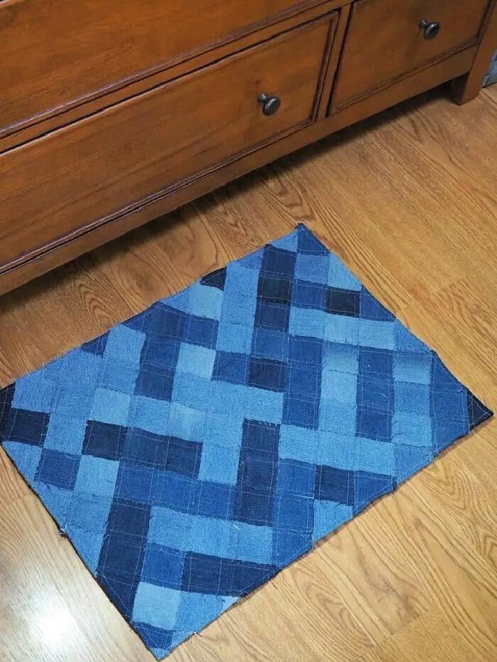 Woven Throw Rug Out of Recycled Denim Jeans