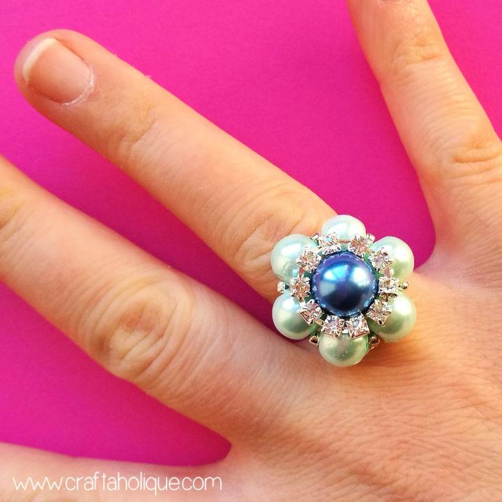 Beaded Flower Ring in 10 Minutes