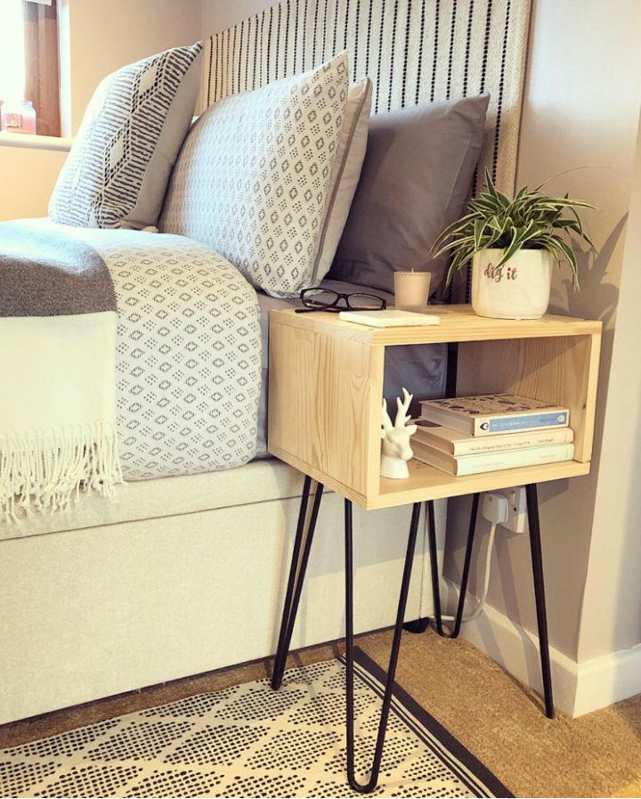 Bedside Table with Hairpin Legs