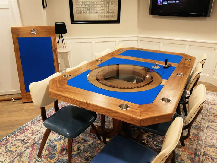 Board Game Table with a Rotating Section