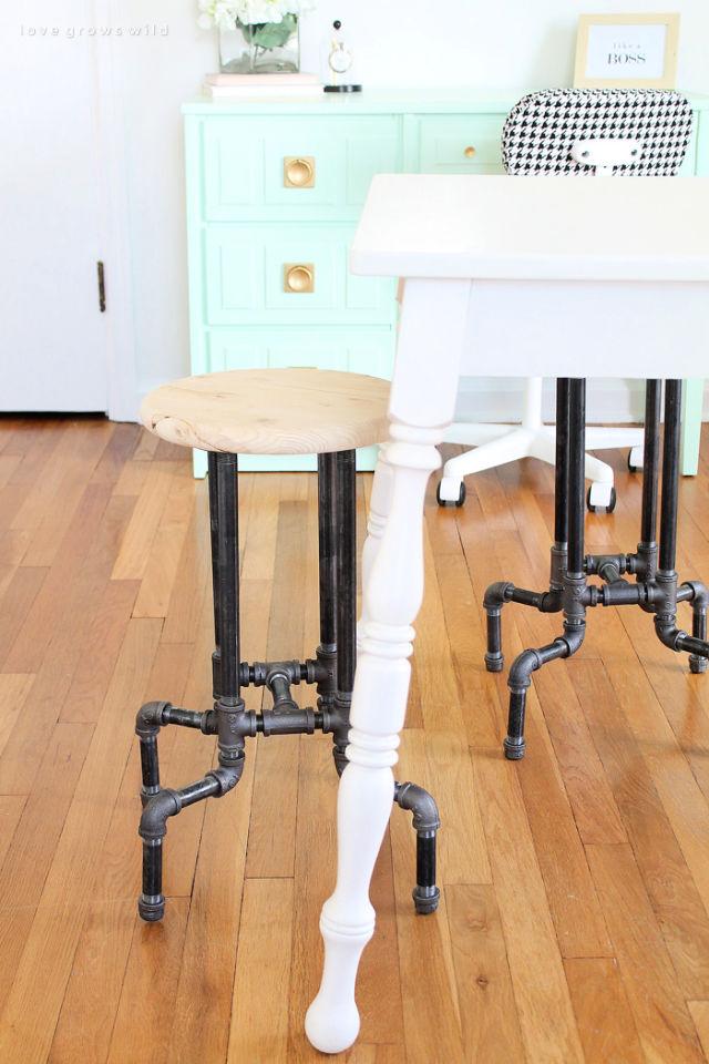 Build An Industrial Pipe Bar Stool