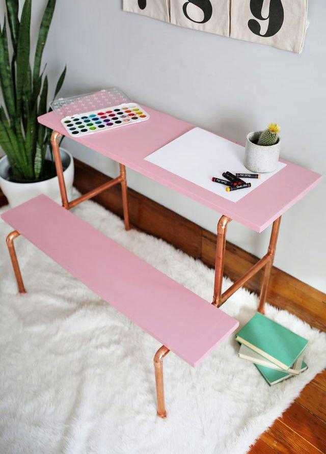 Copper Pipe Childs Desk