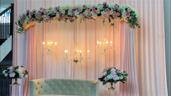 Curved Floral Wedding Backdrop