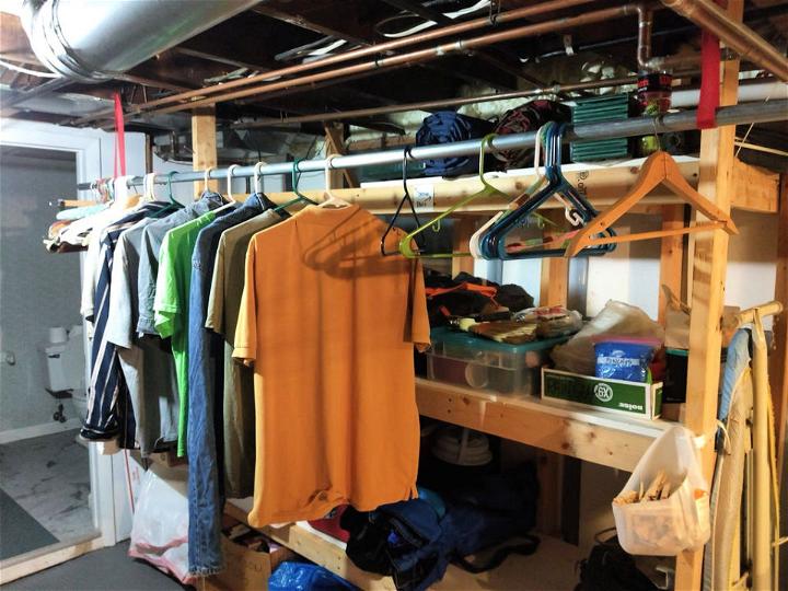 DIY Basement Clothes Line