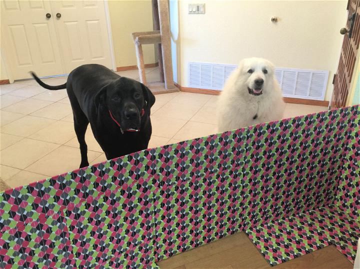 DIY Cardboard Dog Gate