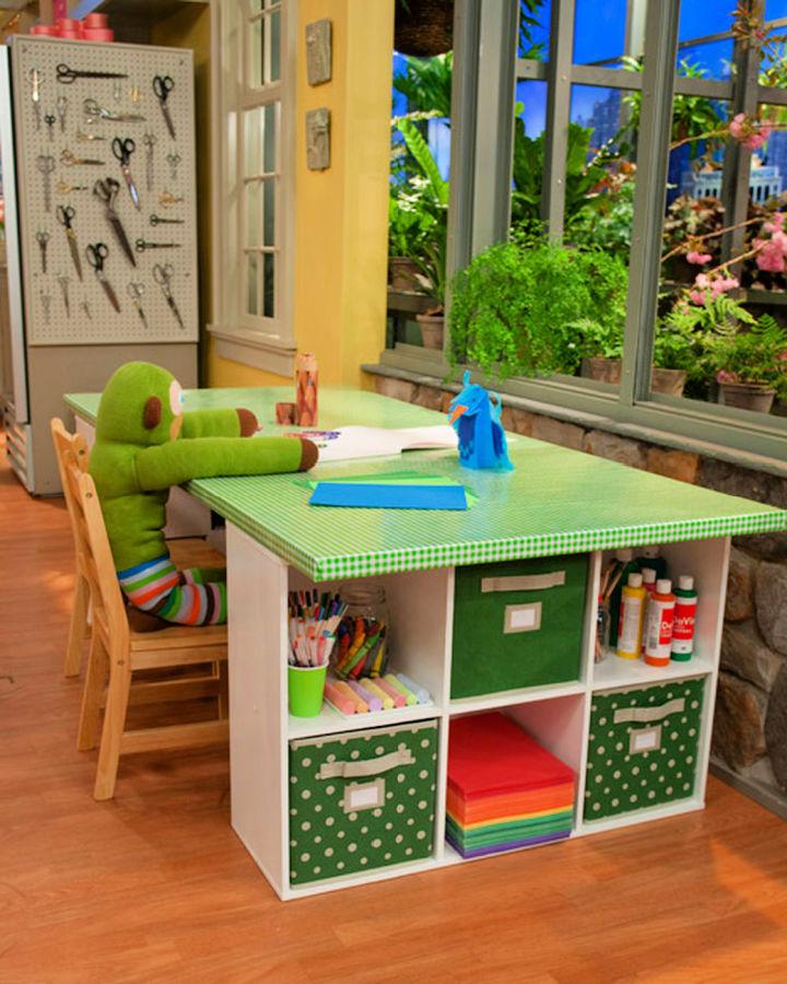 DIY Colorful Crafting Table