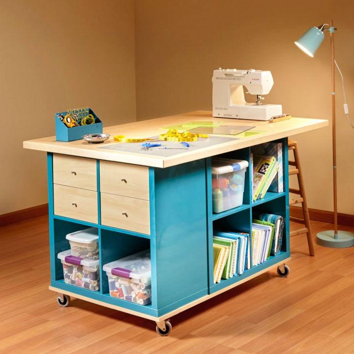 DIY Craft Room Storage Table