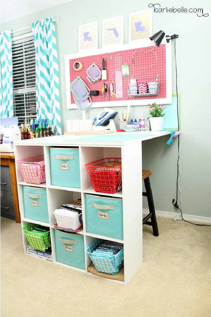 25 DIY Craft Table Ideas with Storage and Easy To Build - Blitsy