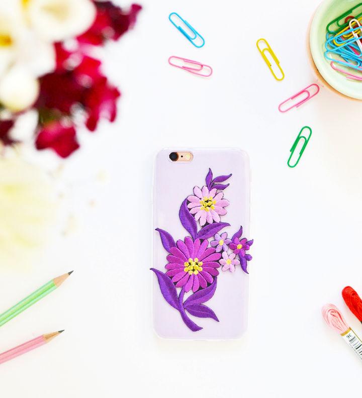 DIY Embroidered Patch Phone Case