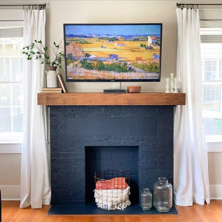 DIY Fireplace Mantel A Bold Paint Makeover