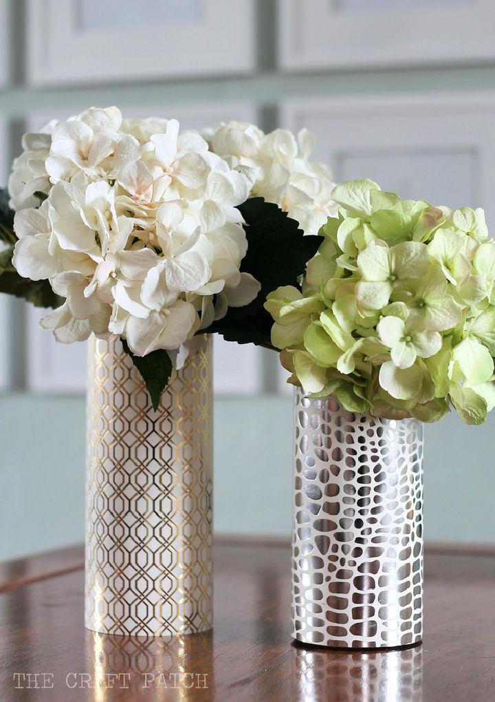 DIY Geometric Metallic Vase