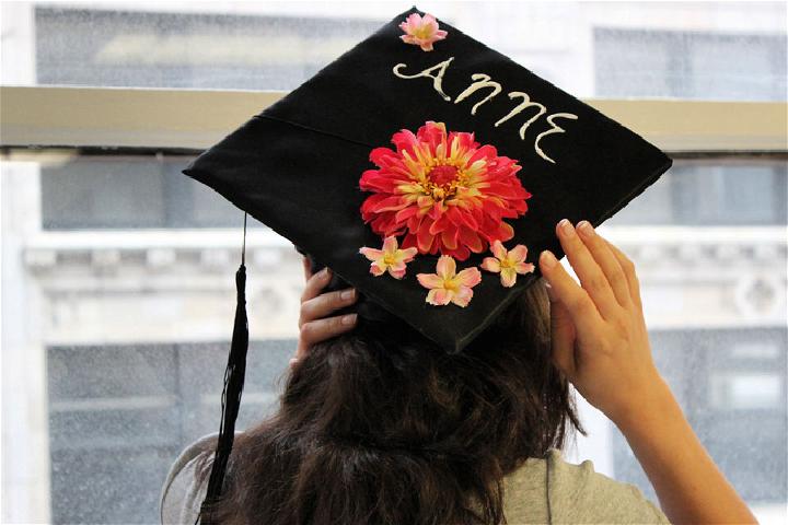 DIY Graduation Cap with Flowers