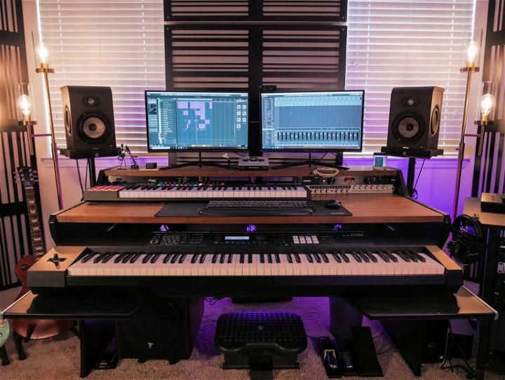 DIY Music Studio Desk Workstation