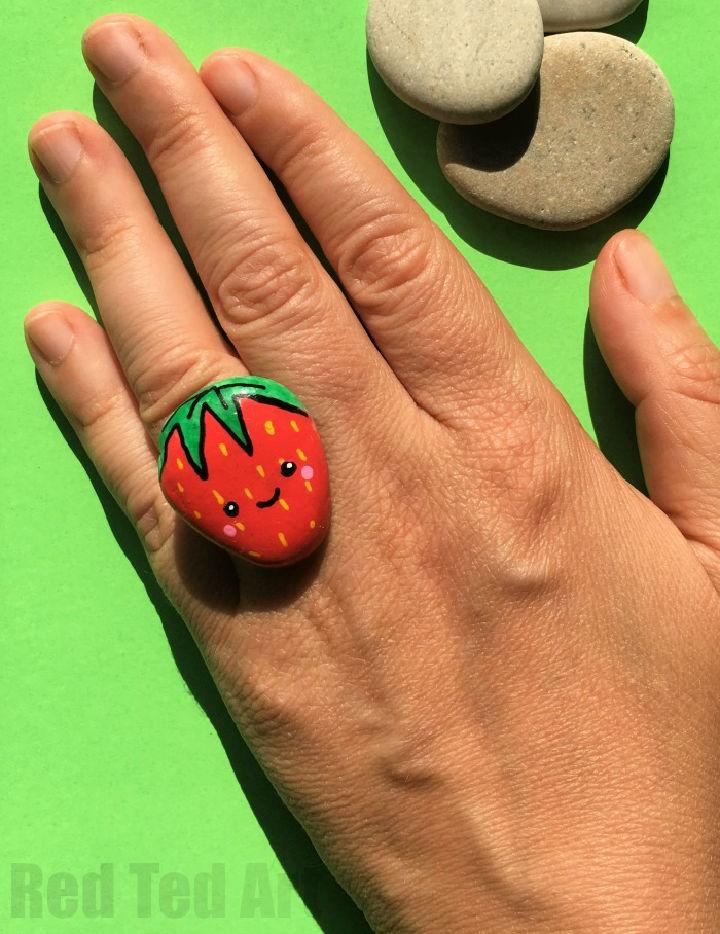 DIY Strawberry Stone Ring