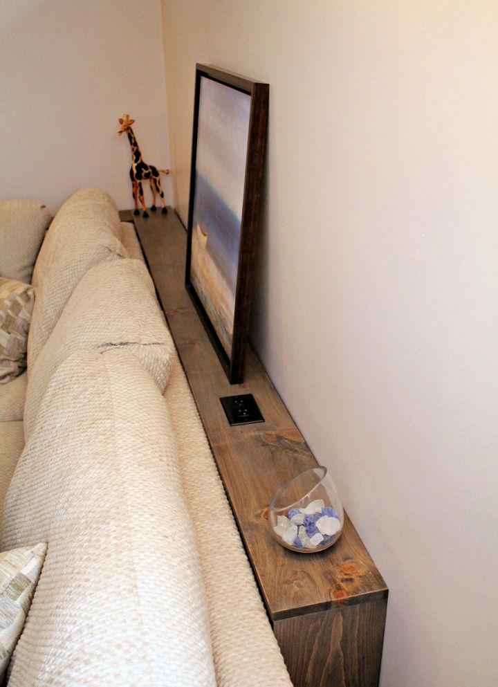 DIY Thin Sofa Table With Outlets