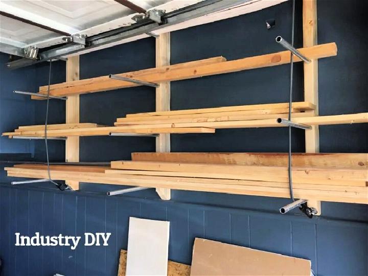 DIY Wood Storage Rack with Conduit