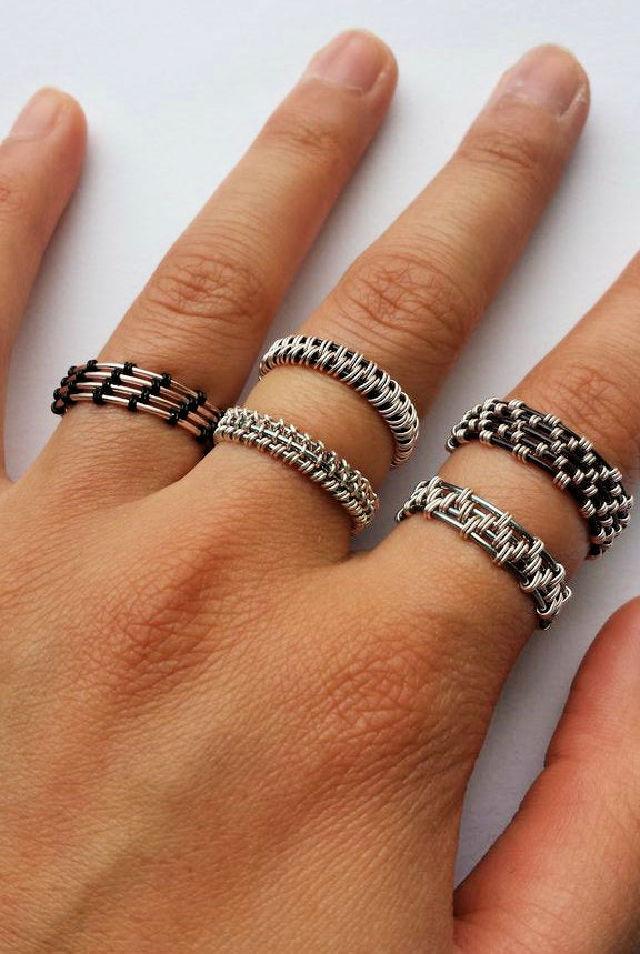 DIY Woven Wire Rings