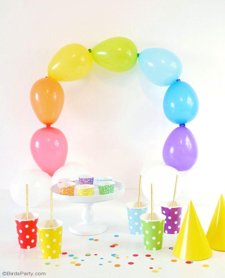 Easy DIY Rainbow Balloon Arch
