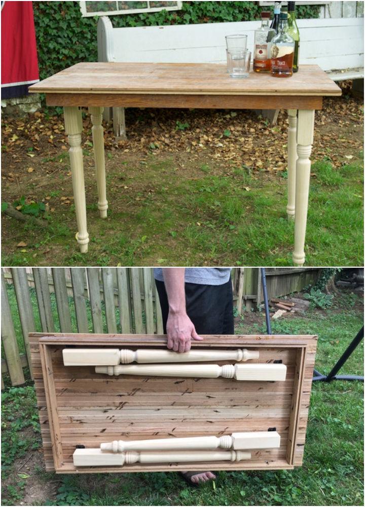Folding Farmhouse Table From Reclaimed Wood