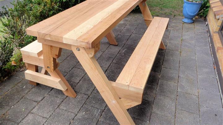 Folding Picnic Table Made Out Of 2x4s
