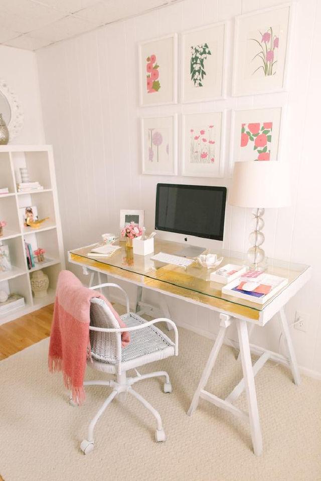 Gold Leafed Ikea Desk Hack