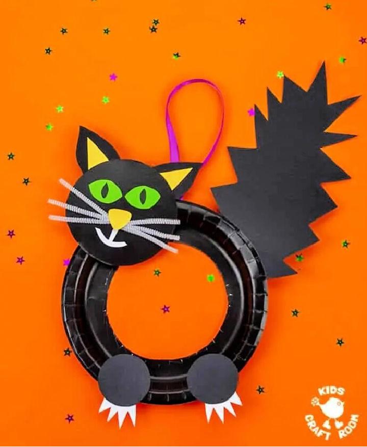 Halloween Black Cat Wreath