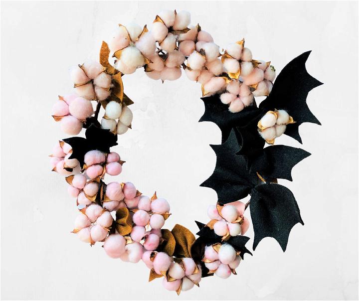 Halloween Cotton Wreath