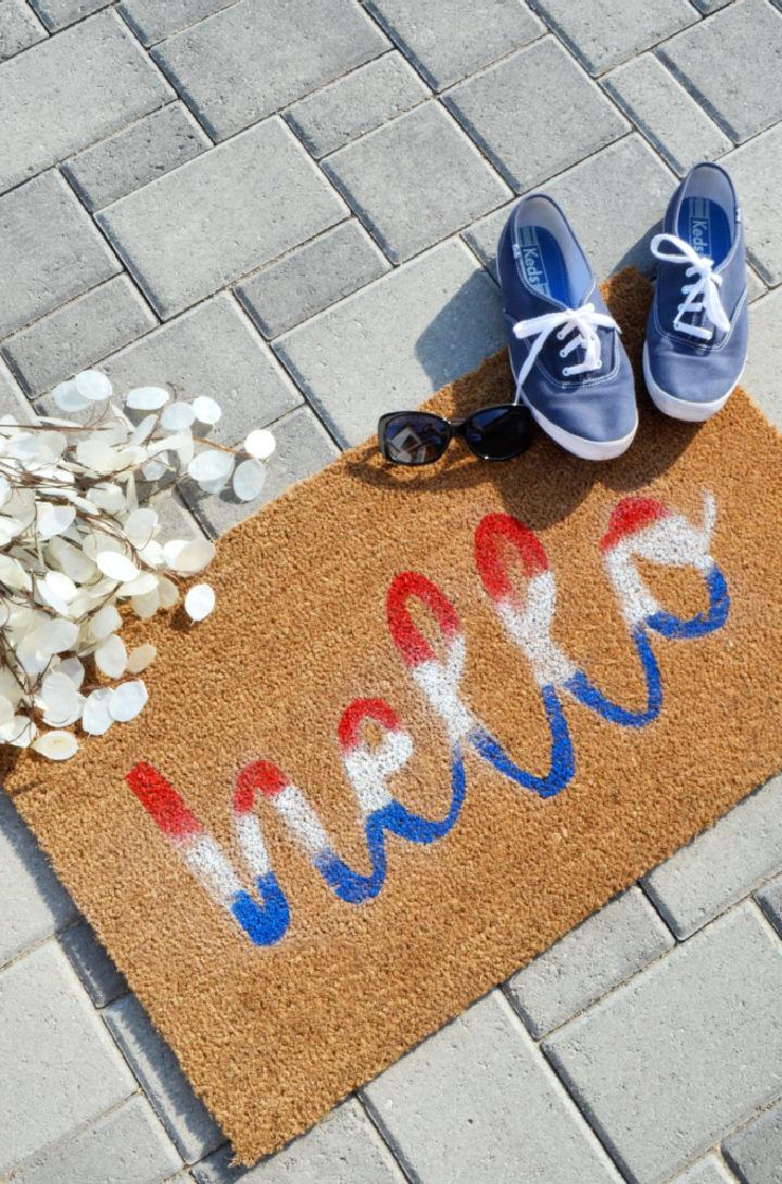 Hand Painted Fourth of July Doormat
