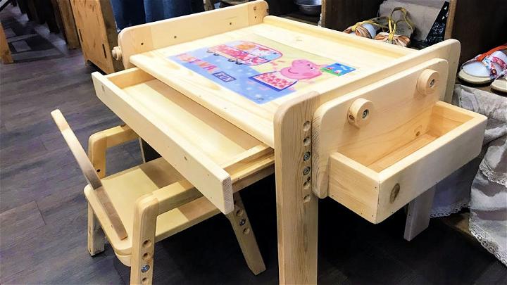 Homemade Height Adjustable Children's Desk