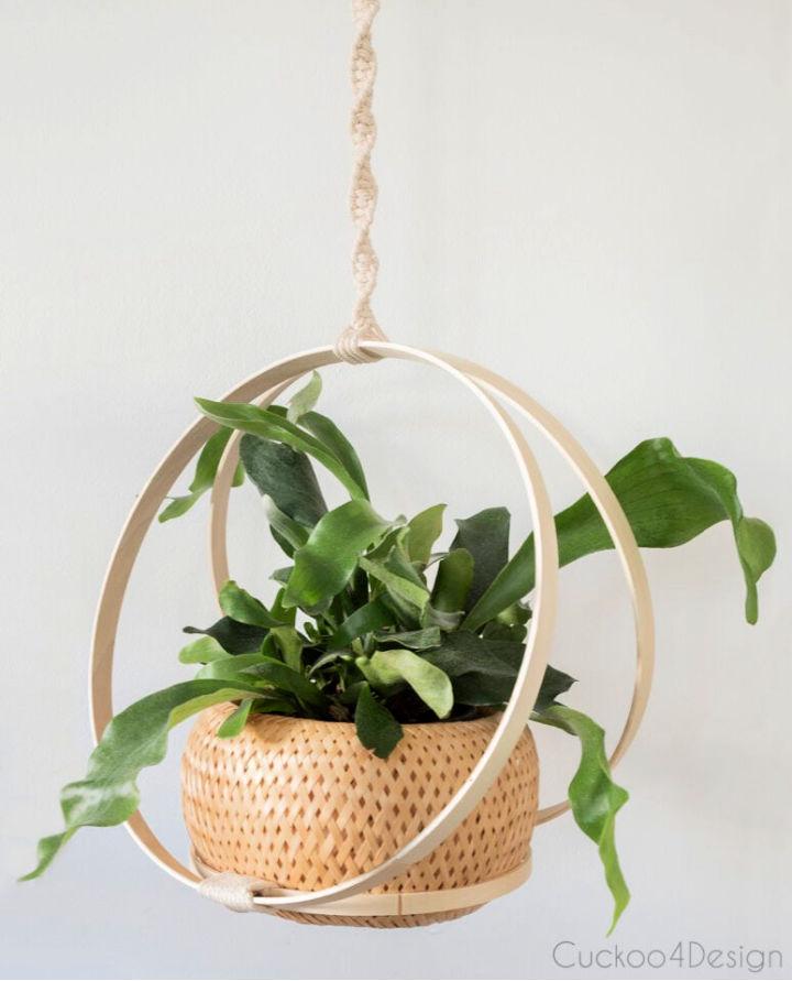 Hoop Macrame Hanging Basket Planter