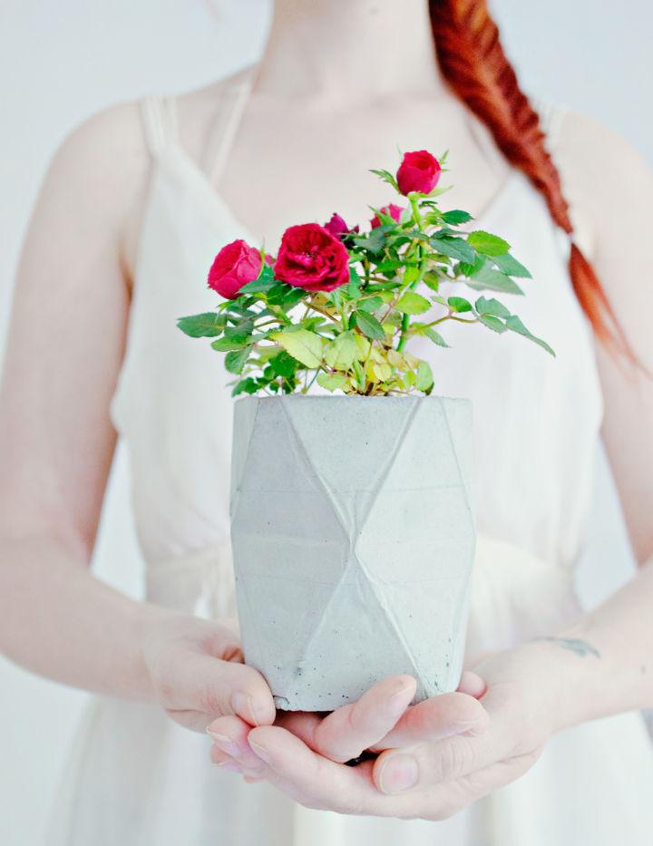 How To Make Geometric Concrete Planter