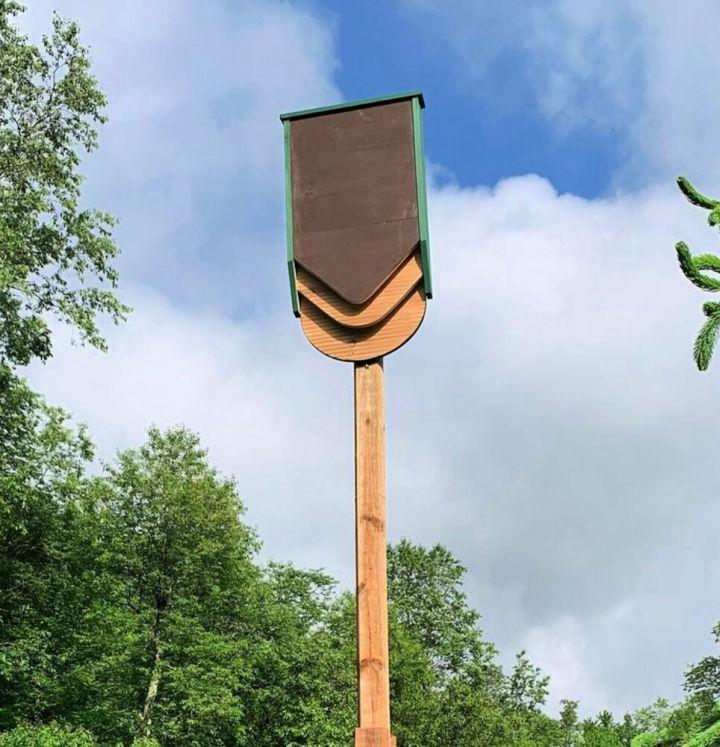 Installing Bat House on Wooden Pole