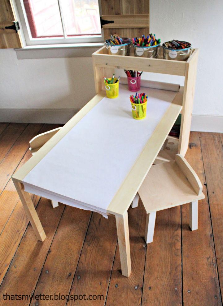 Kids Art Center Worktable with Storage Shelves