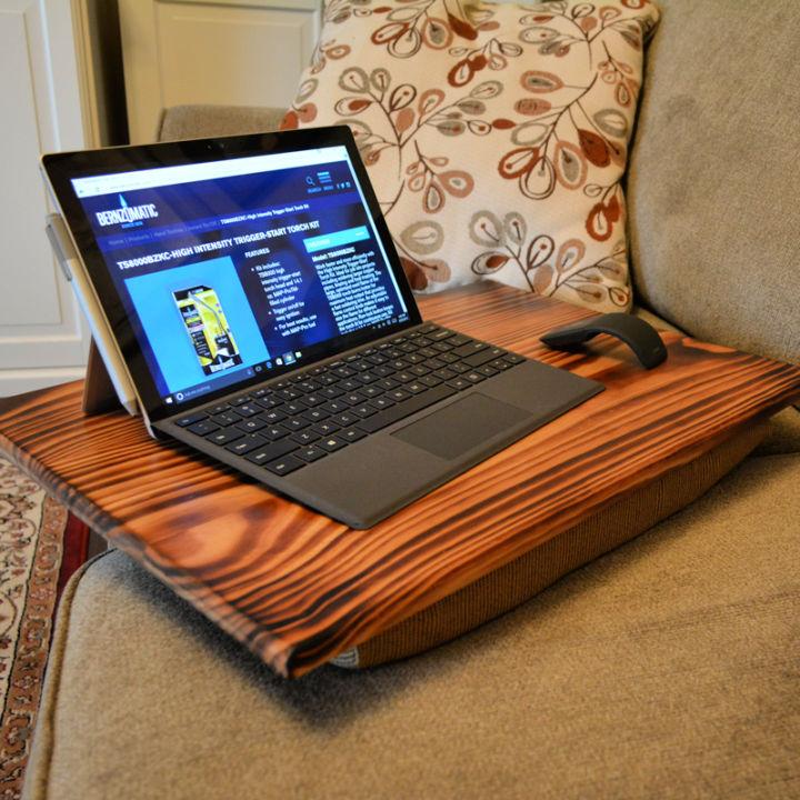 Lap Desk with Burned Wood Finish