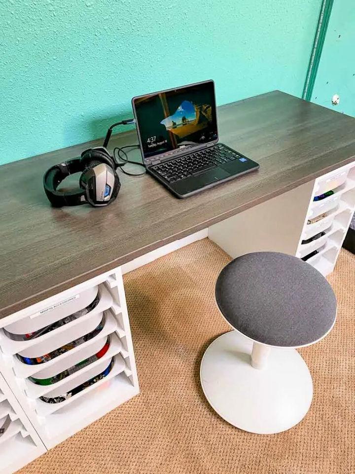 Lego Desk with IKEA Trofast Bin Storage